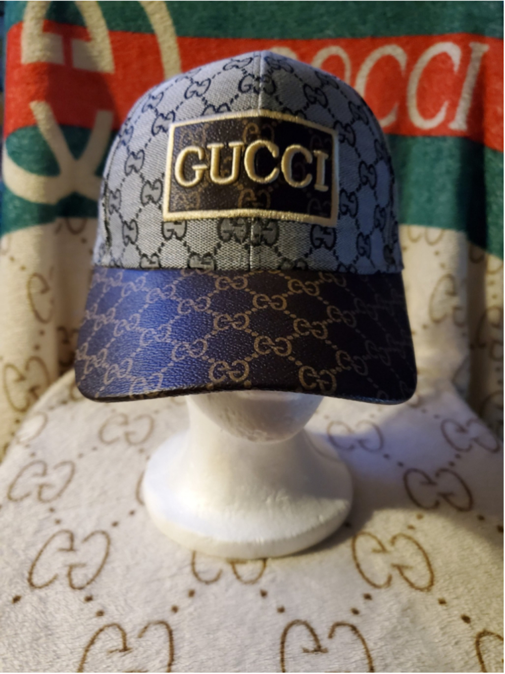 Unisex Monogram adjustable Baseball Cap, Grey and Brown